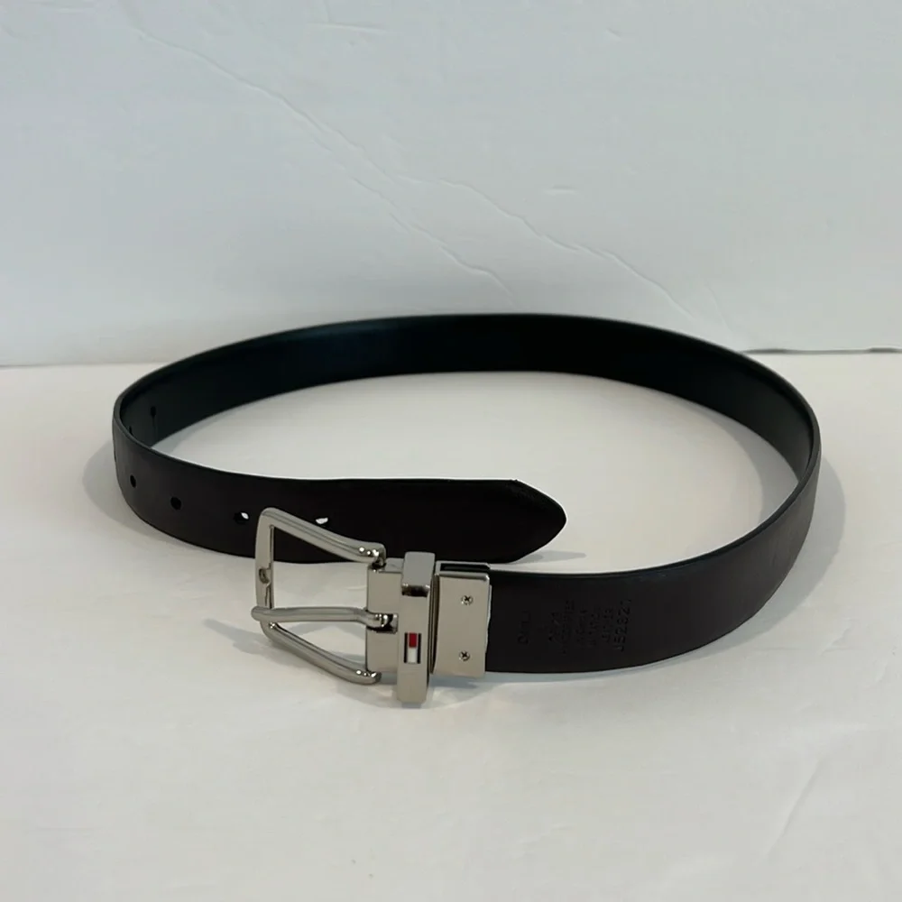 Tommy Hilfiger Boy's Belt Brown Silver Buckle Medium 26-28